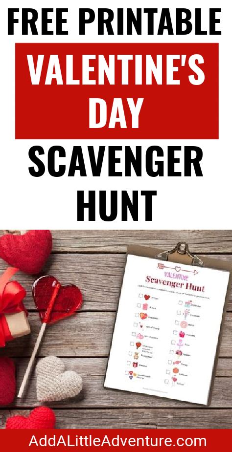 Valentine Scavenger Hunt (Free Printable) - Add A Little Adventure