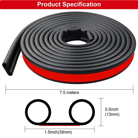 24 6ft Rubber Weather Seal For Pickups Cap Car Weather Stripping Double Bulb Tailgate Seal For