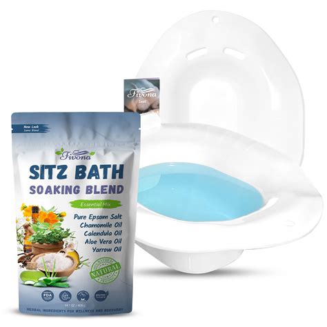 Sitz Bath Soak Kit In Seat With Epsom Salt Blend By Fivona