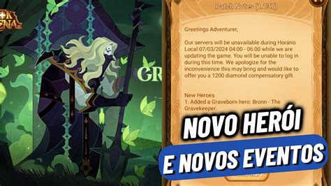 Novo Her I E Eventos Chegando Para Iniciantes Afk Arena Youtube