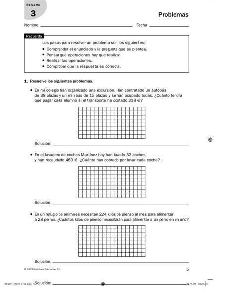 Cuaderno De Refuerzo Y Ampliación Matemática Primaria 50 Crossword