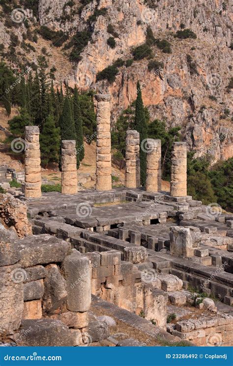 Greece Delphi Temple of Apollo Stock Photo - Image of unesco, apollo ...