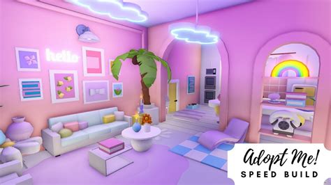 Aesthetic Preppy Pastel Bunker House Speed Build 🌼🌈 Roblox Adopt Me