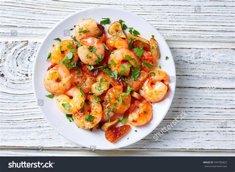 Garlic Shrimp Pinchos Tapas Spain Gambas Stock Photo 594785825 ...