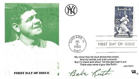 Fdc C Babe Ruth Ja D United States General Issue