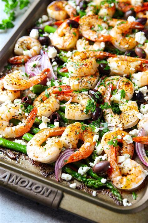 Sheet Pan Mediterranean Shrimp In 2022 Mediterranean Diet Recipes