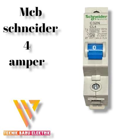 Promo MCB SCHNEIDER 4A BIRU SNI PLN SPLN CL4 4 AMPERE 900 WATT Kab