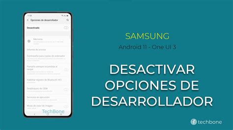 Desactivar Opciones De Desarrollador Samsung Android One Ui