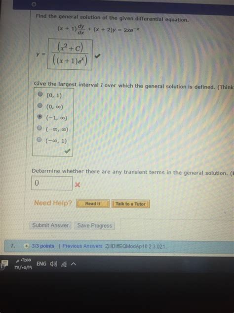 Solved Find The General Solution Of The Given Differential