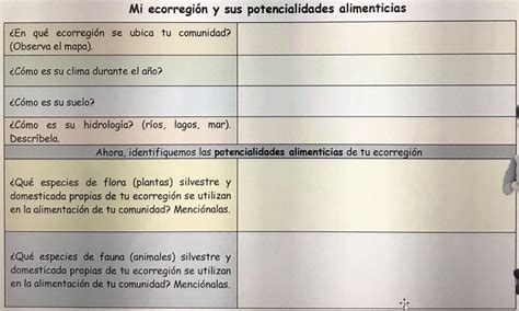 Identifica nuestra ecorregión y sus potencialidades alimenticias