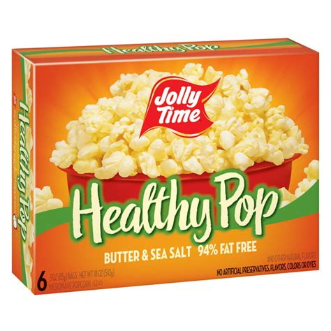 Jolly Time Healthy Pop Butter Microwave Popcorn 3 Oz 6 Ct