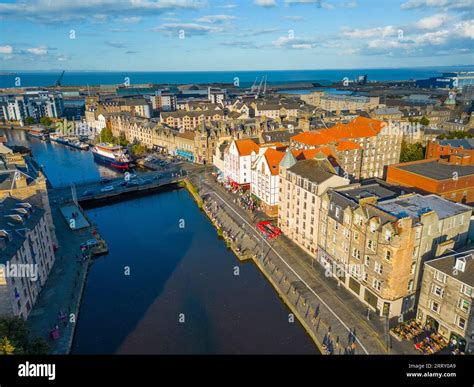 Aerial View In Late Afternoon Of Popular The Shore Riverside District