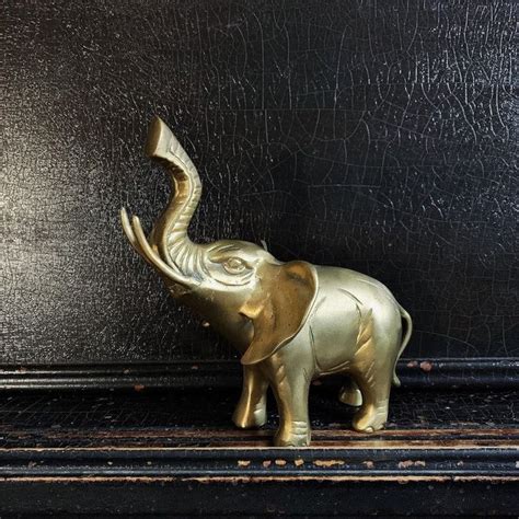 Vintage Brass Elephant Statue Prosperity Good Luck Etsy Canada