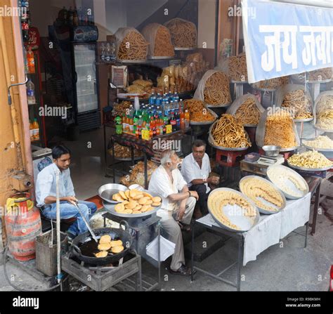 Outdoor Street Food In Agra India Stock Photo Alamy