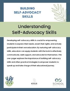 Self Advocacy Skills By Safety Savvy Schools Tpt