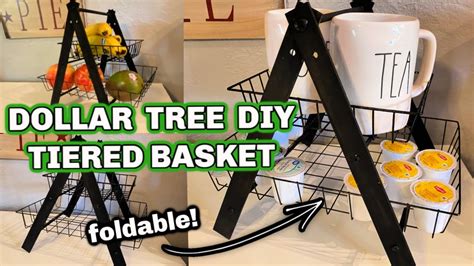 Diy Dollar Tree Farmhouse Tiered Wire Basket Michaels Dupe Youtube