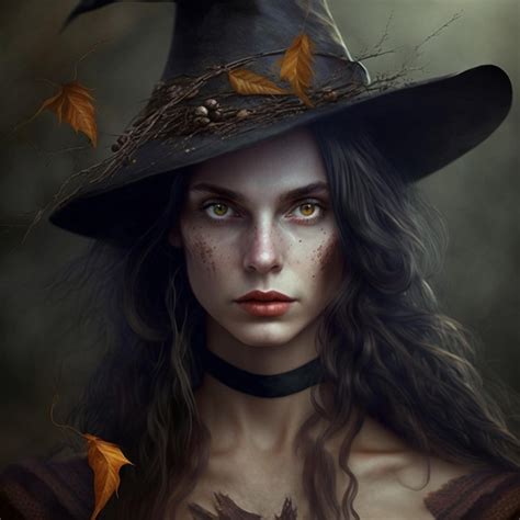 Premium Photo Beautiful Witch Portrait In Forest