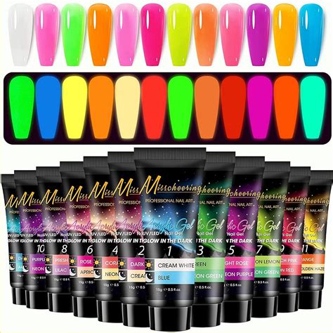 Poly Extension Nail Gel Kit 12 Colors Soak Off Uvled Lampbuilder