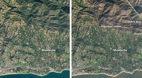 NASA Images Show Montecito Before and After Deadly Wildfire, Storm ...