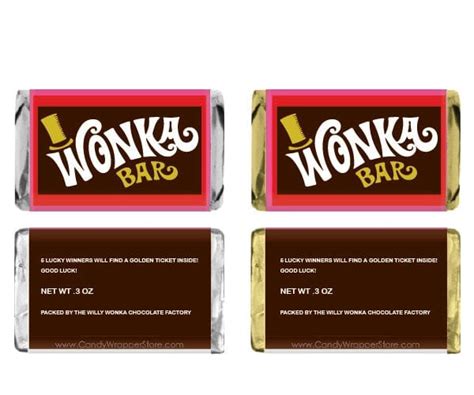 Willy Wonka Candy Bar Wrapper Template