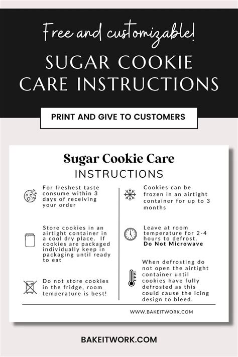 Follow The Link To This FREE Editable Sugar Cookie Care Card Print And