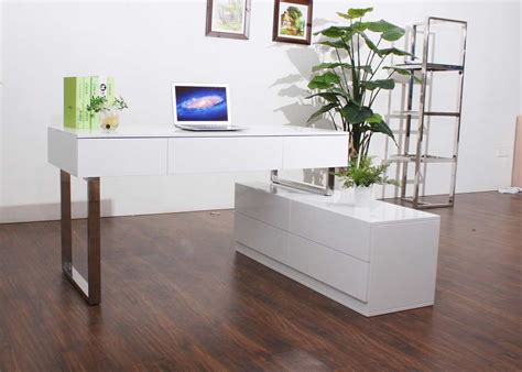 modern white lacquer office desk sj desks