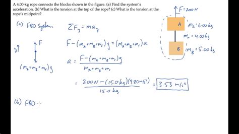 Newton S 2nd Law Hanging Blocks Level 2 Example 1 YouTube