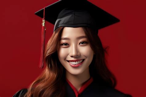 Premium Ai Image A Woman Wearing A Graduation Cap And Gown