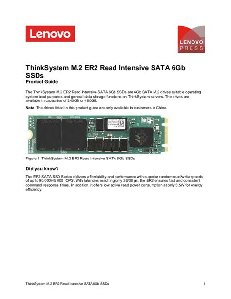 Thinksystem M Er Read Intensive Sata Gb Ssds Product Guide