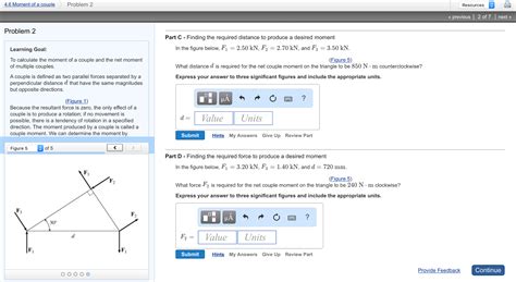 To Calculate The Moment Of A Couple And The Net