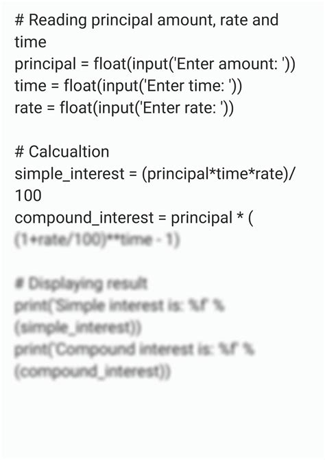 Solution Python Program To Calculate Simple Compound Interest Studypool