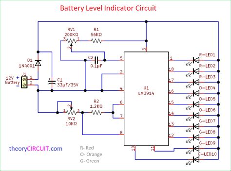 V Battery Full Indicator Circuit Diagram