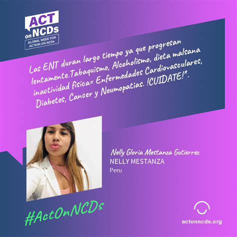 Nelly Gloria Mestanza Gutierrez Global Week For Action On NCDs