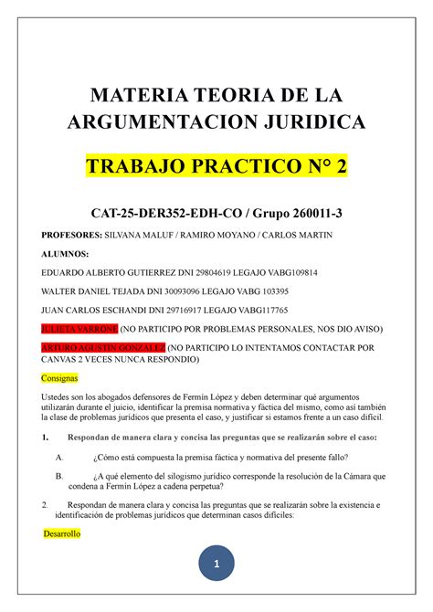 TAJ TP 2 90 Aprobado 90 MATERIA TEORIA DE LA ARGUMENTACION