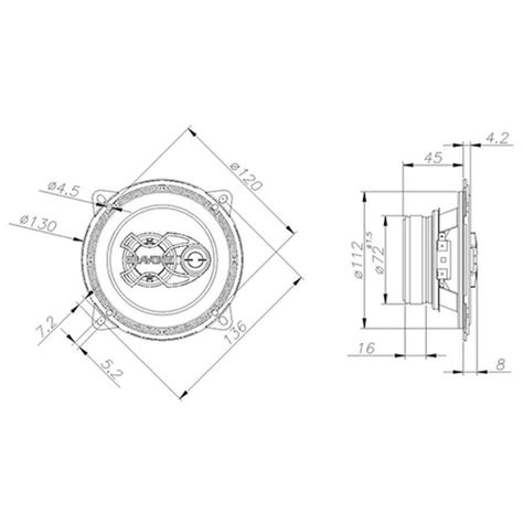 Alto Falante Triaxial Bravox 5 Pol B3X50 G Gold 100W Rms Par Em