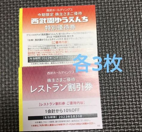 西武 西武園ゆうえんち 優待券 株主優待 遊園地 メルカリ