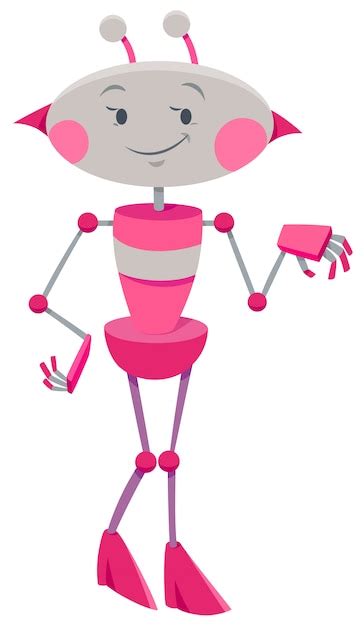 Premium Vector Cartoon Illustration Of Pink Robot Character