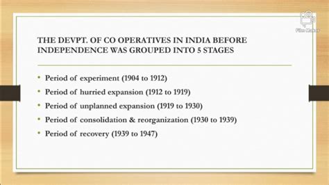 Stages Of Co Operative Movement In India Part 1 Youtube