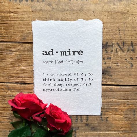 Admire Definition Print in Typewriter Font on 5x7, 8x10, 11x14 Handmade ...