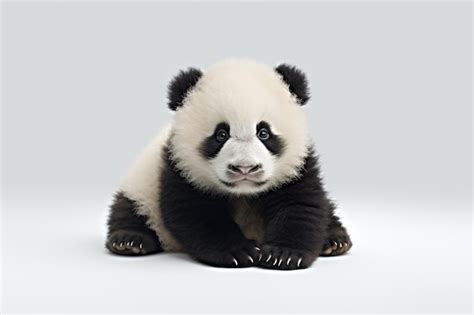 Um urso panda sentado no chão as patas cruzadas Foto Premium