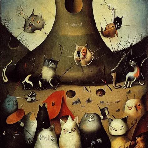 A World Invaded By Cats Hieronymus Bosch Very Stable Diffusion