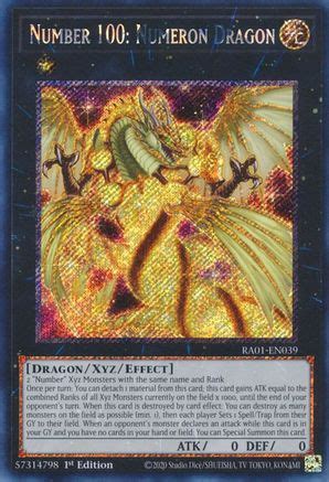 Number Numeron Dragon Platinum Secret Rare Th Anniversary