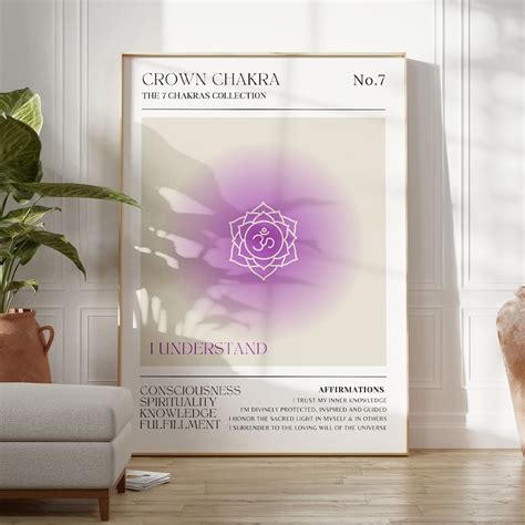 Gradient Aura Purple Crown Chakra Affirmations Digital Print, Spiritual ...