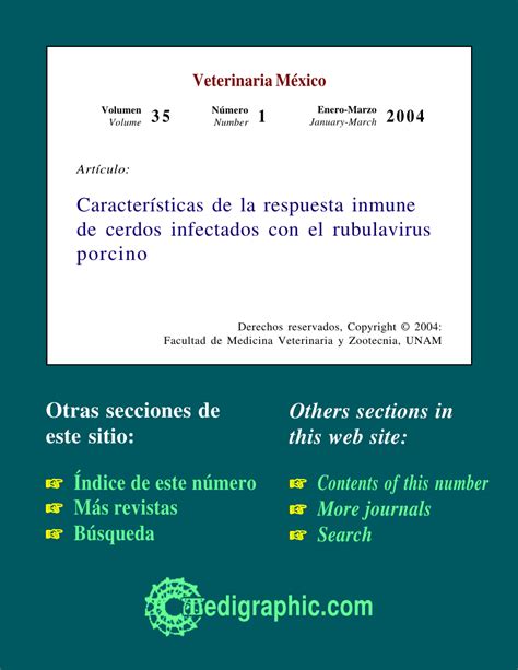 PDF Características de la respuesta inmune de cerdos infectados con