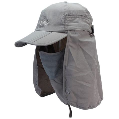 Outdoor Sun Protection Hat Folding Neck Flap Cap With Removable Shield ...