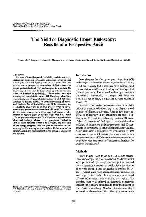 (PDF) The Yield of Diagnostic Upper Endoscopy: Results of a Prospective ...