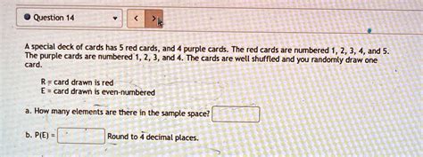 Solved Question A Special Deck Of Cards Has Red Cards And