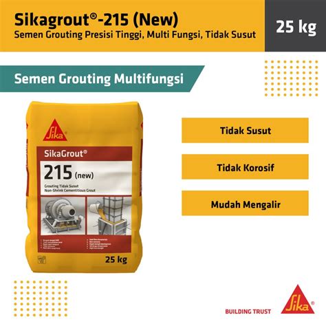 Jual Sika Sikagrout 215 New Semen Grouting Beton Concrete Pondasi 25kg