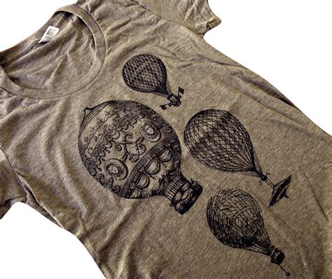 Hot Air Balloon T Shirt Vintage Balloons Blended Ladies Etsy