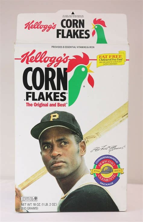 VINTAGE 1993 Kellogg S Corn Flakes Roberto Clemente Empty Cereal Box